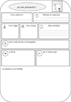 Fiche de présentation rentrée